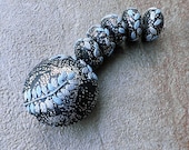 Silver Bells - polymer clay art bead set