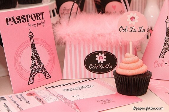 BIRTHDAY Paris Party Kit-Printable PDF