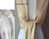 Tan Champagne Pashmina Scarf, Wedding Scarf, Bridesmaid Shawl, Bridesmaid Gift or CHOOSE Your Color