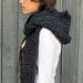 Hooded Scarf  Scoodie Messenger Scarf Long Wool Scarf - Charcoal Gray or Choose Your Color
