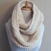 100% Wool Eternity Scarf Chunky Cowl Scarf - Cream or Choose Your Color