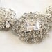 Bridal Rhinestone Statement Ribbon Necklace -- Crystal Wedding Brooch Necklace Vintage Style - wedding jewelry - Isabel