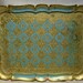 Vintage Made in FLORENCE ITALY This is a Wonderful Gilt Gold and Robins Egg Blue TRAY For Either Your Vanity For Serving Or Dining