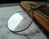 Silver Monocle Necklace: Antique Monocle, Real Glass Lens, Long Silver Chain, Vintage Optical, Bohemian Gypsy Jewelry by AlpineGypsy on Etsy