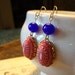 Byzantine Cameo Earrings: Turkish Red, Cobalt Blue Glass, Vintage Dome, Bohemian Gypsy Jewelry by AlpineGypsy on Etsy