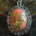 Owl Necklace: Peach Vintage Cameo & Black Glass Rosary Beads, Silver Chain, Woodland Charm, Bohemian Jewelry by AlpineGypsy on Etsy