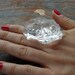 Clear Quartz Ring: Raw Crystal No. 7, Wide Silver Band, Adjustable Cocktail Ring, Boho Modern Jewelry by AlpineGypsy on Etsy