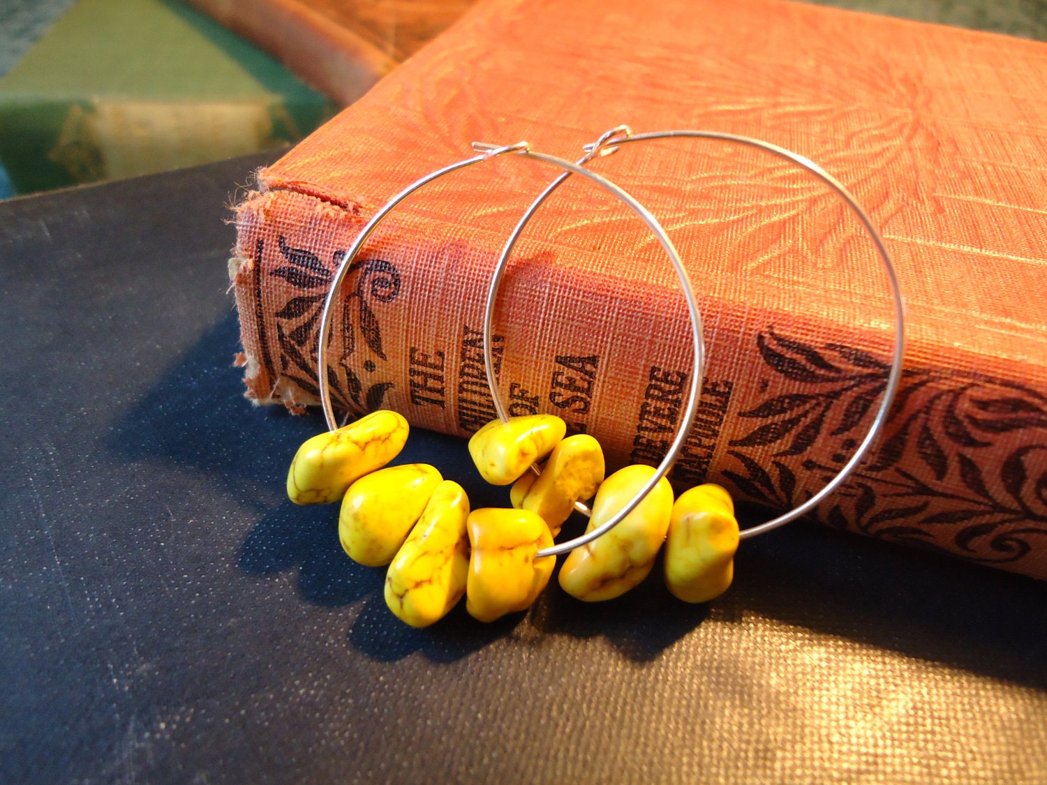 Hoop Earrings: Frida Kahlo, Canary Yellow Stones, 925 Sterling Silver, Mexican Folk Jewelry by AlpineGypsy on Etsy