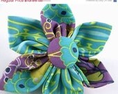 ON SALE.... Dog Collar Fabric Flower....Enchanted Sea.....Made to Order in Your Choice of Size
