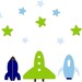 Spaceships and stars wall decals
