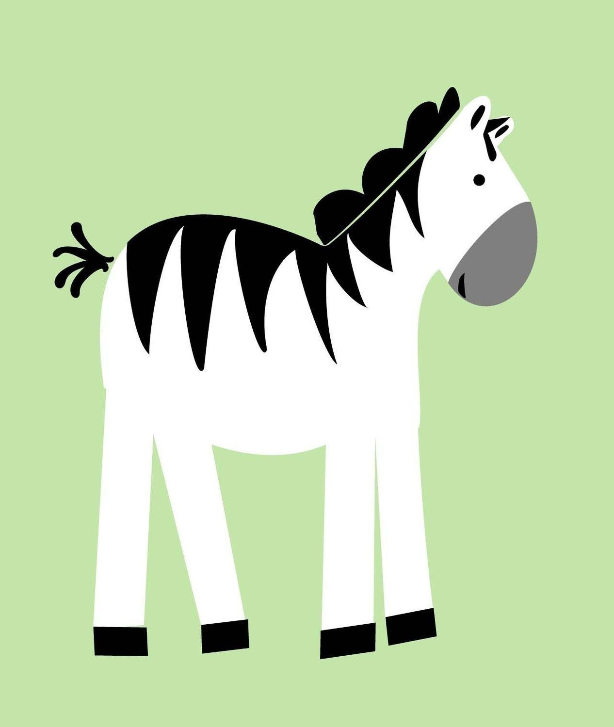Small Zebra wall decal 1 of 4 Safari collection decals