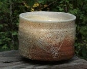 Salt fired Chawan, Japanese Fan