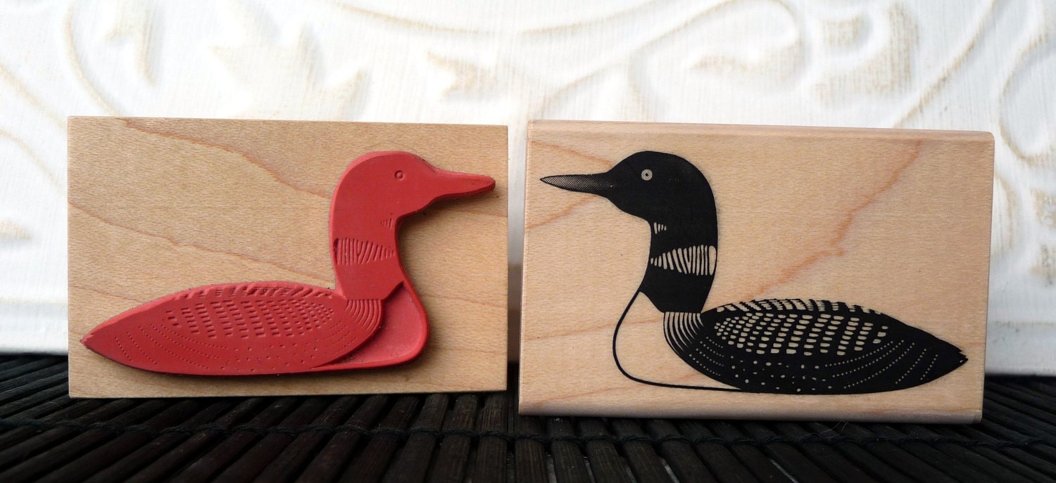 Loon rubber stamp from oldislandstamps