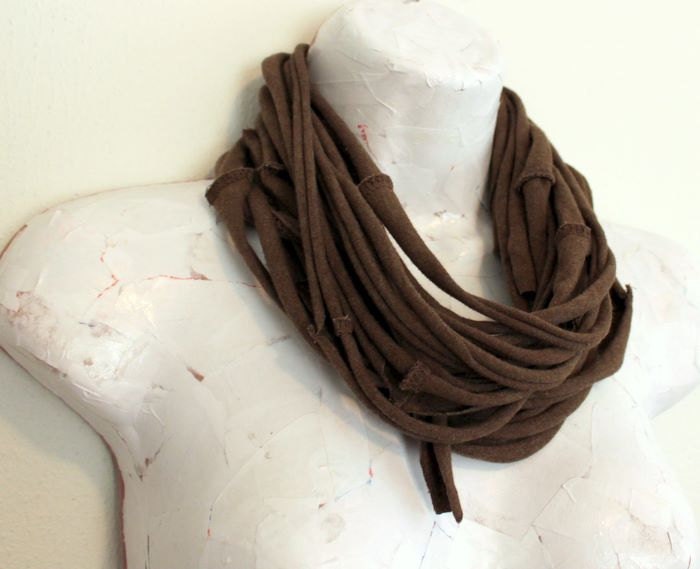 Western Fashion Eco Friendly Scarf Necklace Woodland Brown Fabric