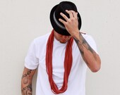 Modern Eco Friendly Red Eternity Fashion Scarf Necklace Infinity