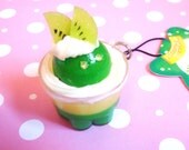 Kiwi Green Dessert Cup Phone Charm