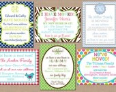 12 Personalized Printed Moving We've Moved Postcards Announcements with Envelopes
