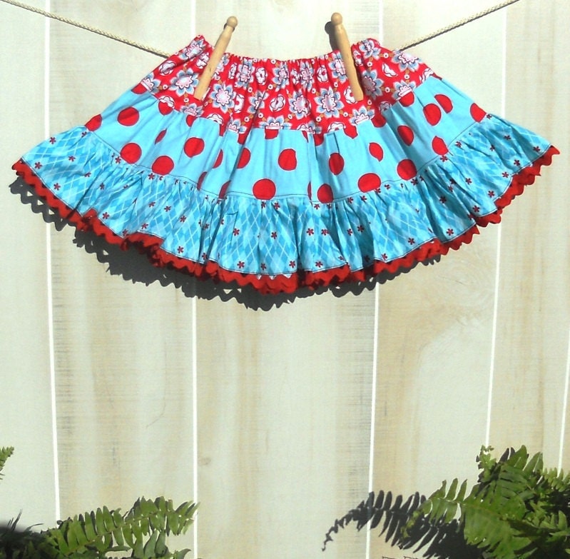 SEW FESTIVE  Tiered Skirt PDF Pattern - Size 2t-14 Child - Easy Sewing Pattern Clothing Skirt