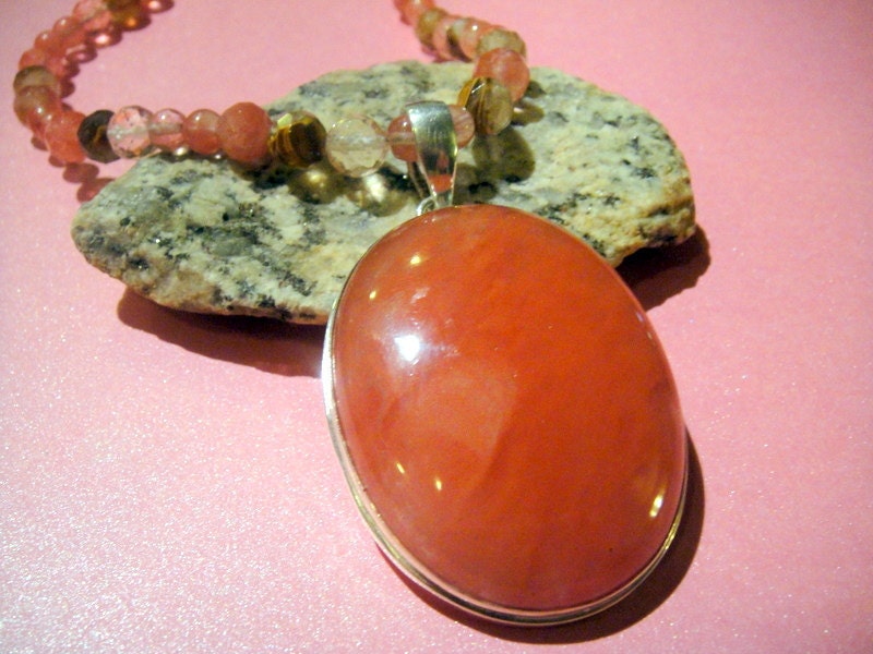 The Stone that's good for Colds and Flu           (Cherry Quartz Necklace)