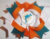 Miami Dolphins Boutique Hairbow
