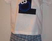 Boys Blue Moster that Loves  Cookies  Short Set