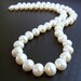 Knotted pearl necklace AAA Grade large 9x10mm white freshwater pearls with 925 sterling silver filigree clasp