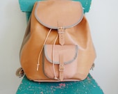 Natural Veg-Tan Leather Backpack FREE UK SHIPPING