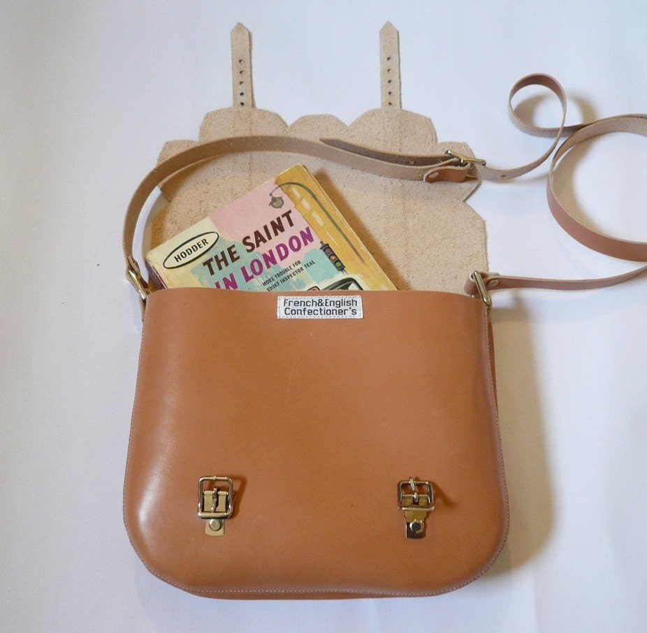 Natural Leather Scallop Satchel FREE UK SHIPPING