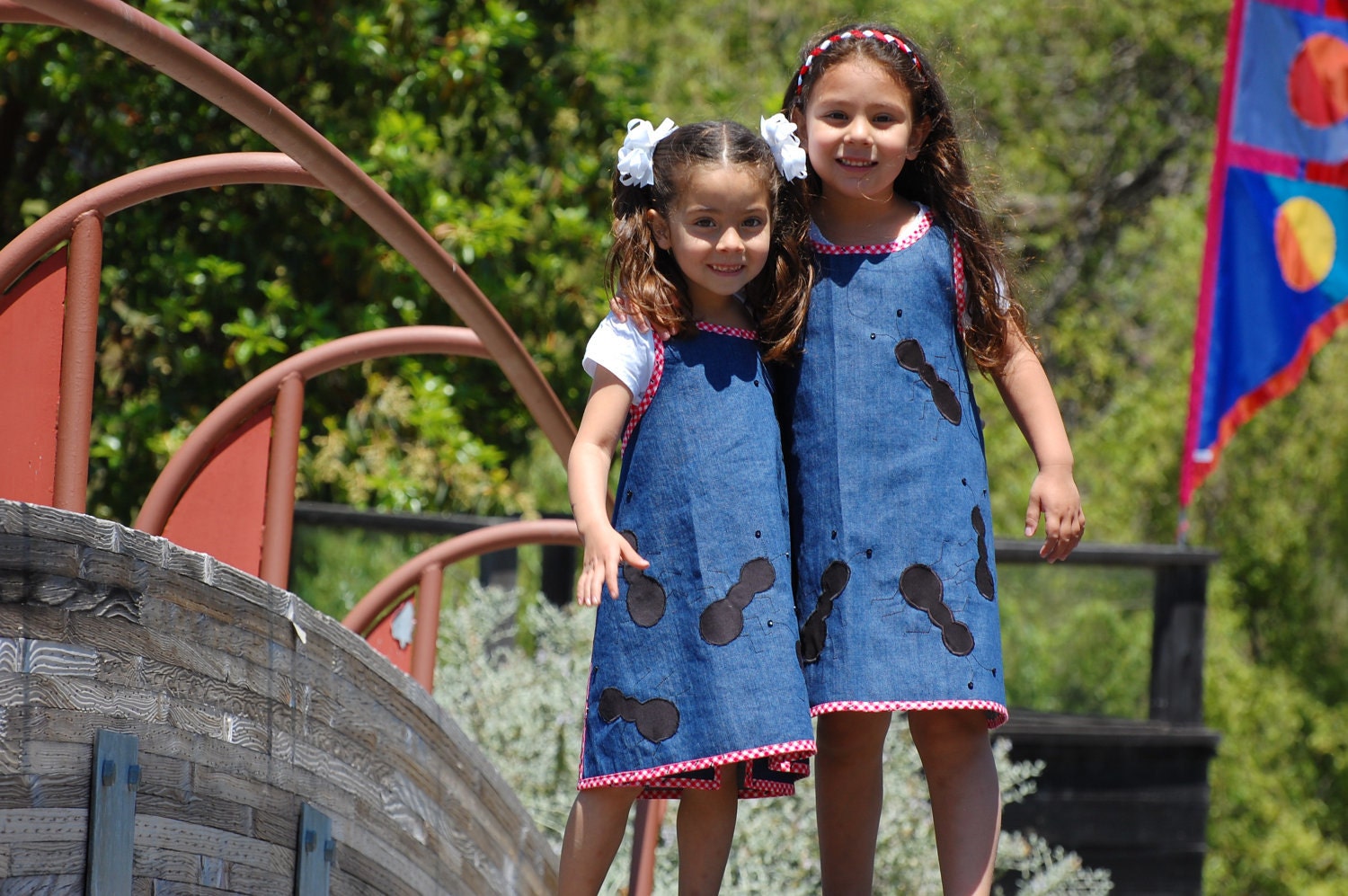 Custom Sized Boutique Wrap Dress Picnic Hand Applique Ants Gingham 2-8