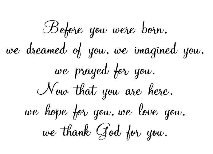 Before You Were Born We Dreamed Of You Wall Decal Baby