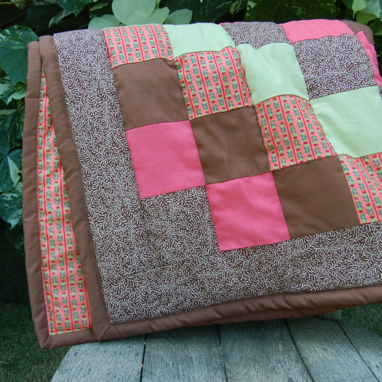 SUPER SALE- Baby or Toddler Quilt with Matching Diaper Bag