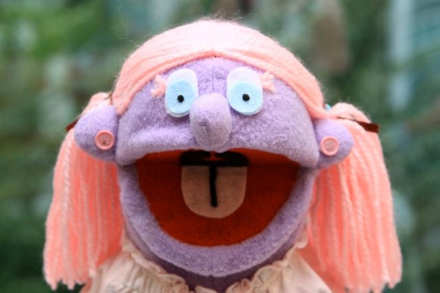 Pink girl puppet - SALE