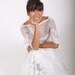 Short Cotton Wedding Dress with Lace Overlay - RESERVED