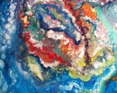 Original Abstract Acrylic Painting 8x10in 1/8in Smooth Glossy Finish on Artist Panel Board Vibrant Beautiful Colors