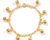 TWO 18k Gold Plated Jingle Bells Anklet - Baby