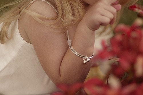Sterling Silver Jingle Bells Bangle - Baby