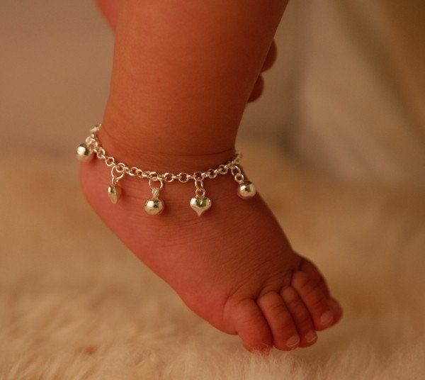Sterling Silver Jingle Bells and Hearts for Toddler