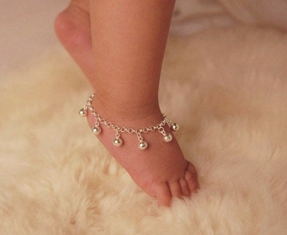 Sterling Silver Jingle Bells Anklet Baby By Danitaapple On Etsy