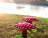 2 kids Mushroom TOADSTOOLS chairs stools set gnome table child youth kids children enchanted forest house magical boy girl original handmade