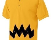 Retro NEW Charlie Yellow Zig Zag argyle stripes Mens Men's peanuts vintage nice brown Jersey Adult Polo S M L XL Tee Shirt golf T-Shirt
