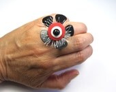 Upcycled adjustable statement ring