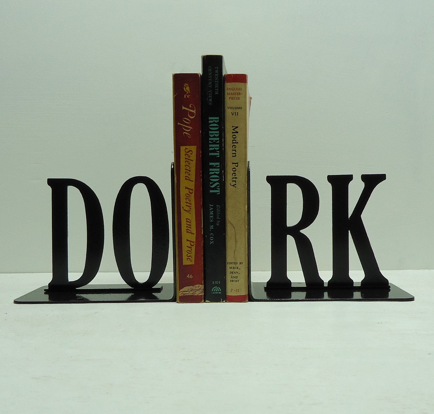 DORK Text Metal Art Bookends - FREE USA Shipping