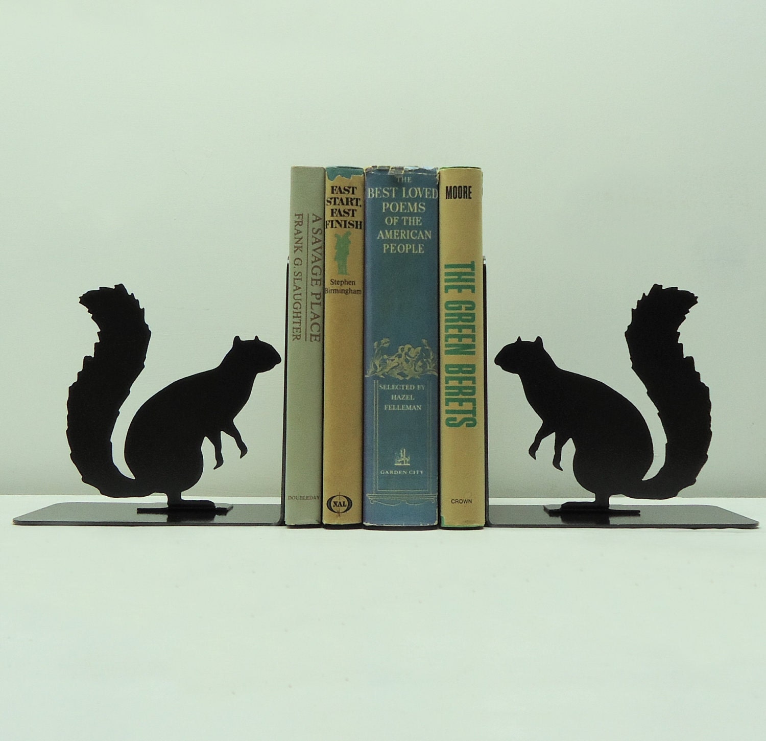Squirrel Metal Art Bookends - Free USA Shipping