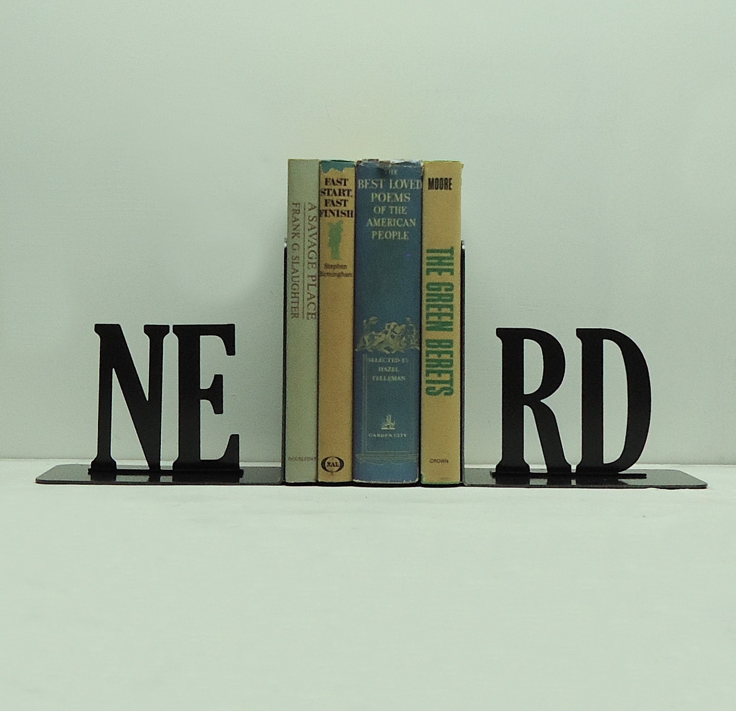 NERD Text Metal Art Bookends - FREE USA Shipping