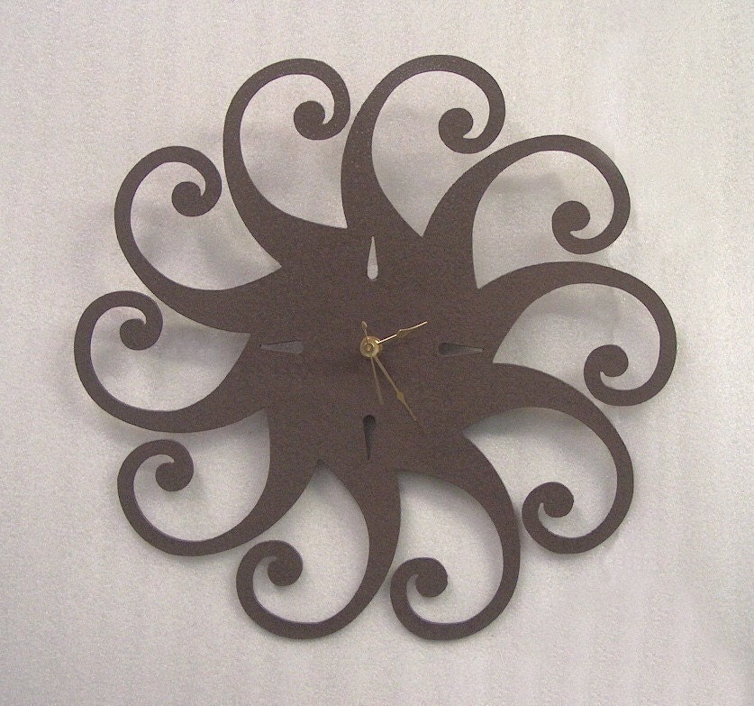 Metal Art Spiral Wall Clock - FREE USA Shipping
