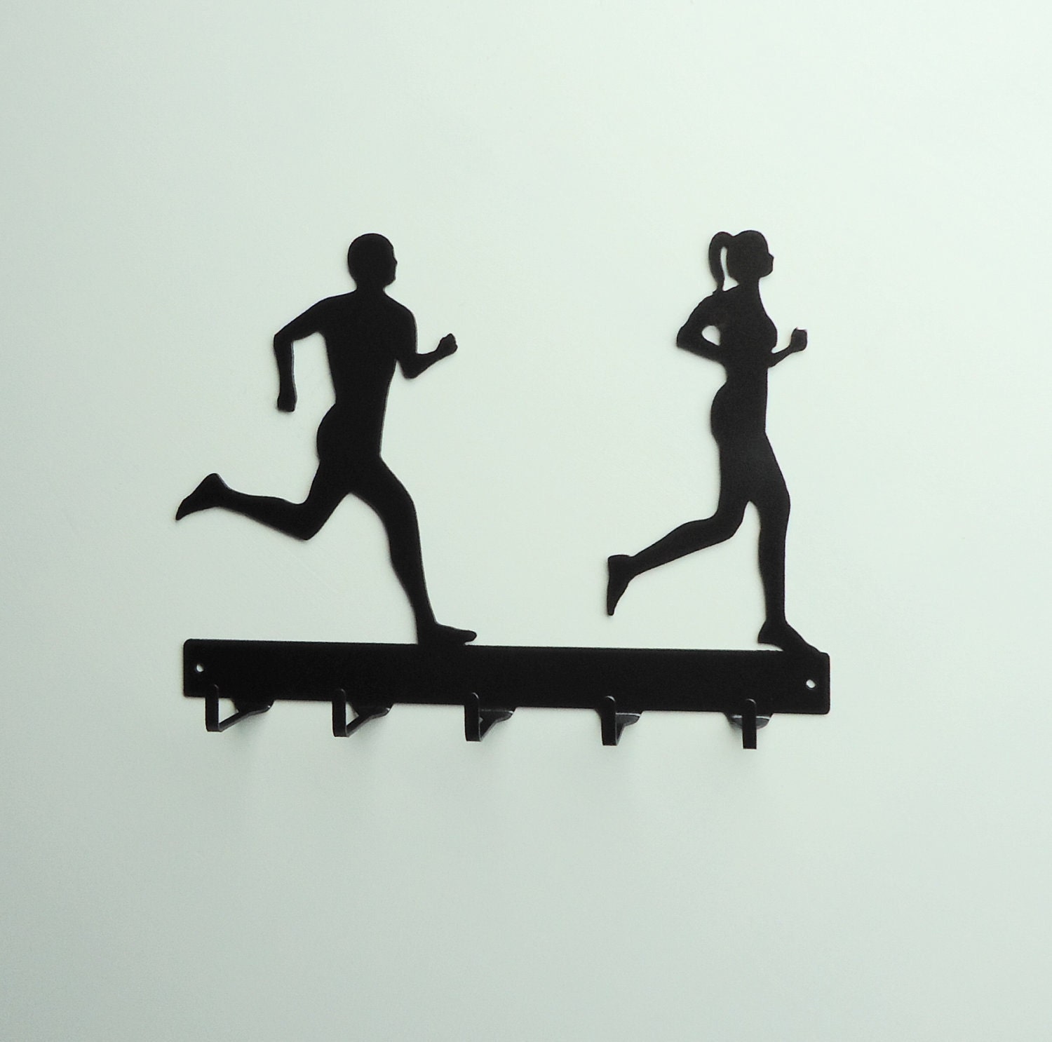 Running Couple Metal Art Medals Rack - Free USA Shipping