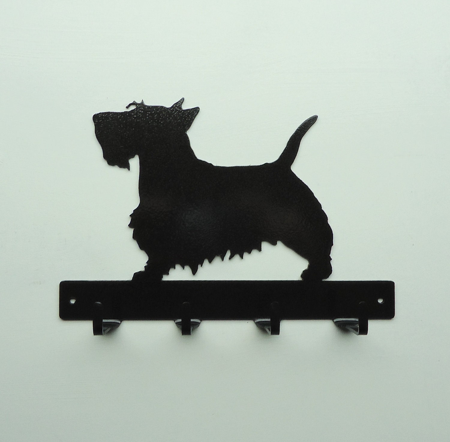 Scottish Terrier Metal Art Dog Leash or Key Rack - Free USA Shipping