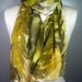 Safari Foliage: Olive Green, hand painted silk scarf