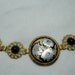 Vintage Demascene Floral Necklace and Bracelet Set