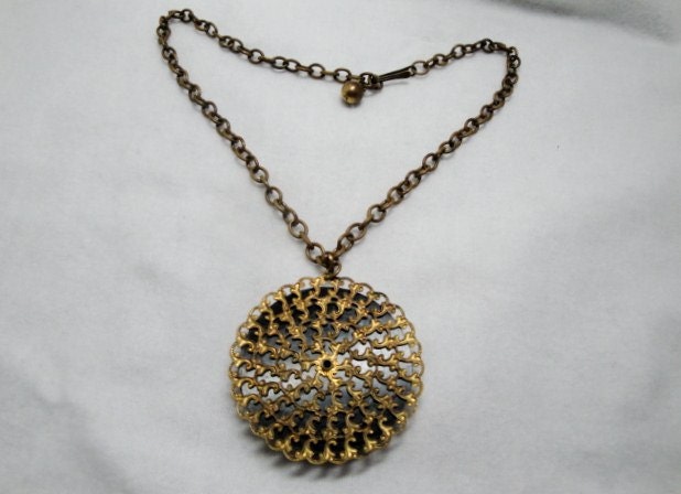 Vintage Demascene Floral Necklace and Bracelet Set